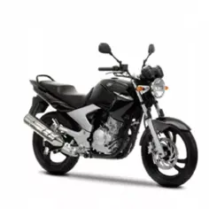 Czarny motocykl Yamaha YBR 250 z chromowanym wydechem, gotowy do jazdy po mieście.