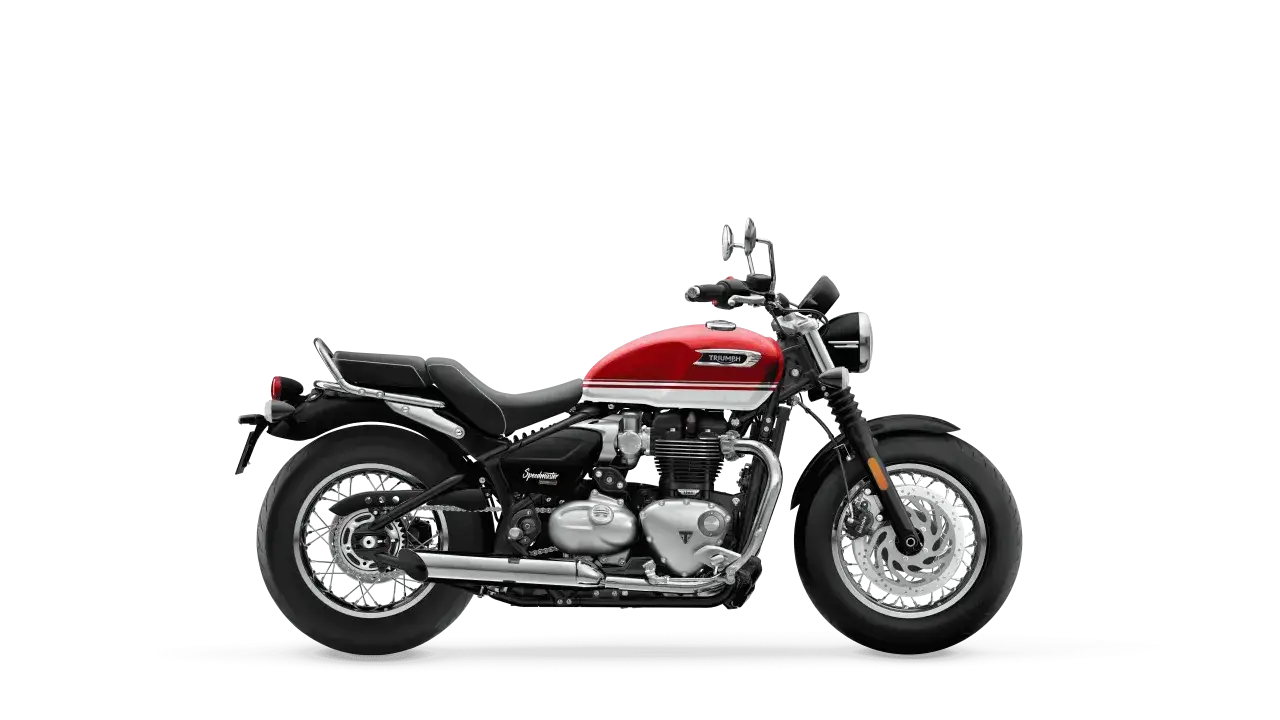 Czerwony motocykl Triumph Bonneville T120 z białym pasem, idealny do poznania jego triumph bonneville t120 dane techniczne.